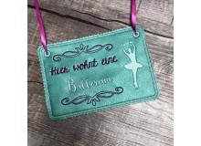 Stickdatei - Türschild Balerina